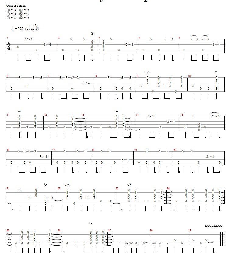 Blues Fingerstyle Rhythm in Open G